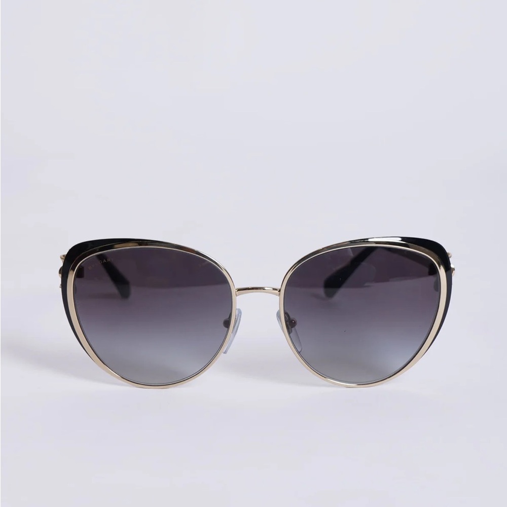 Bvlgari Black and Gold Cat-Eye Sunglasses 6092-B
